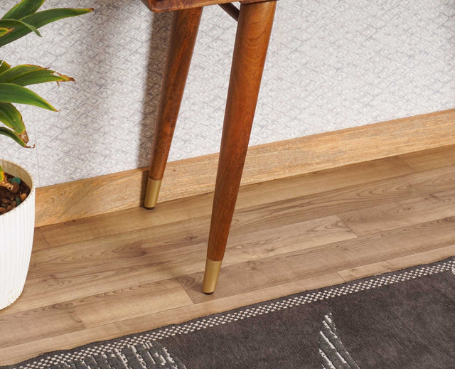 Boston Solid Wood Rattan Cane Console Table - Console Table - Furniselan Brown-Finish