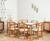 Boston Solid Wood Rattan Cane Dining Table Six Seater Set - Dining Set - FurniselanFurniselan