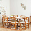 Boston Solid Wood Rattan Cane Dining Table Eight Seater Set (Copy) Furniselan Brown-Finish