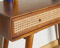 Boston Solid Wood Rattan Cane Dressor - Dressers & Mirrors - Furniselan Brown-Finish