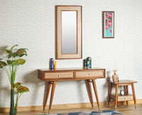 Boston Solid Wood Rattan Cane Dressor - Dressers & Mirrors - Furniselan Brown-Finish