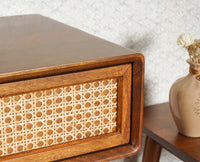 Boston Solid Wood Rattan Cane Dressor - Dressers & Mirrors - Furniselan Brown-Finish