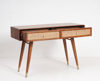 Boston Solid Wood Rattan Cane Dressor - Dressers & Mirrors - Furniselan Brown-Finish