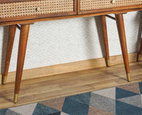 Boston Solid Wood Rattan Cane Dressor - Dressers & Mirrors - Furniselan Brown-Finish