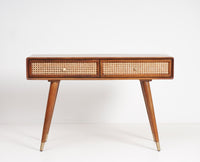 Boston Solid Wood Rattan Cane Dressor - Dressers & Mirrors - Furniselan Brown-Finish