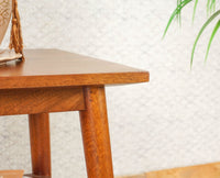 Boston Solid Wood Rattan Cane Side Table - Bedside Table - Furniselan Brown-Finish