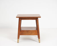 Boston Solid Wood Rattan Cane Side Table - Bedside Table - Furniselan Brown-Finish