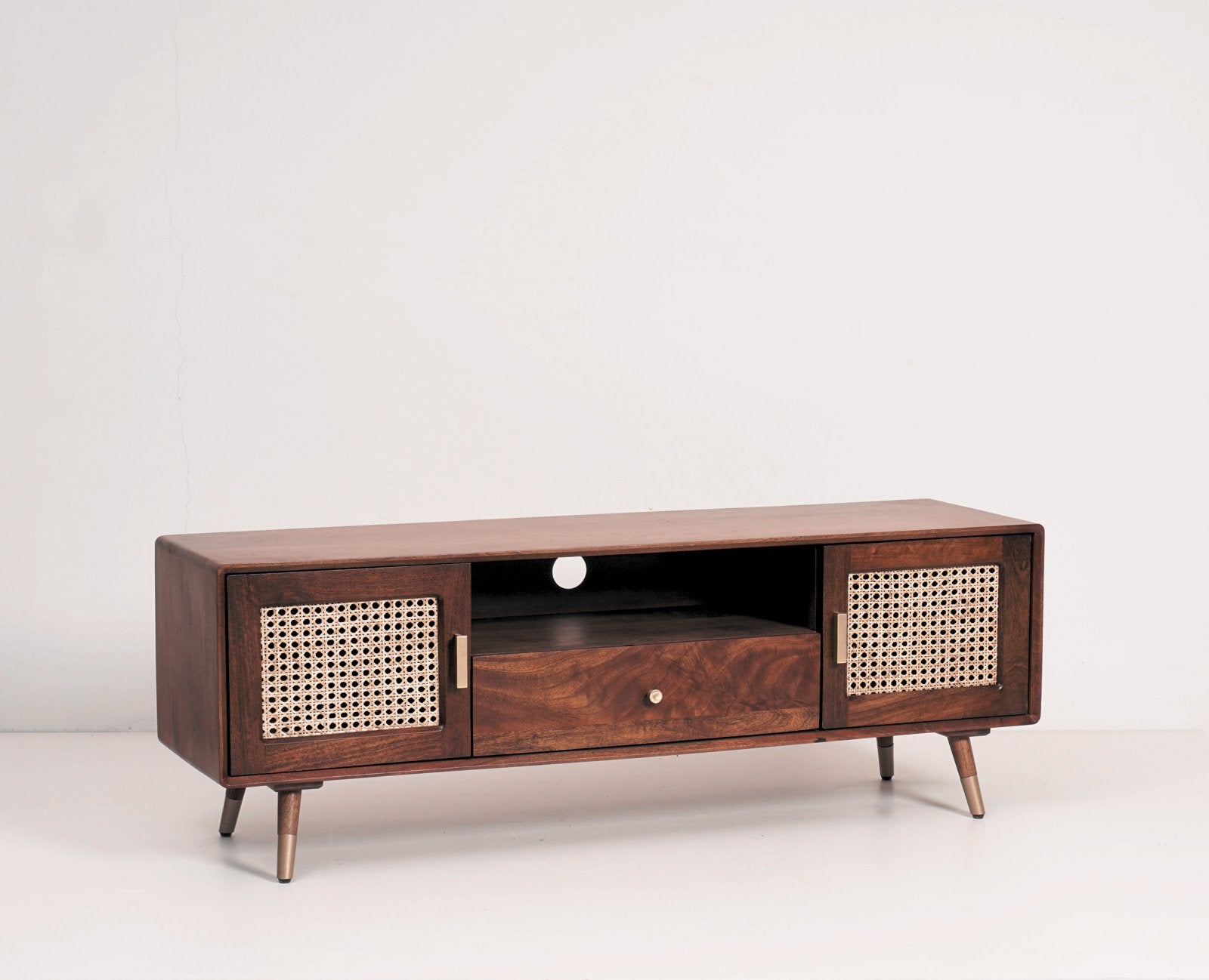 Boston Solid Wood Rattan Cane Tv