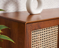 Boston Solid Wood Rattan Cane Tv Cabinet - Tv Cabinet - Furniselan