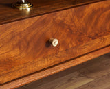 Boston Solid Wood Rattan Cane Tv Cabinet - Tv Cabinet - Furniselan Brown-Finish