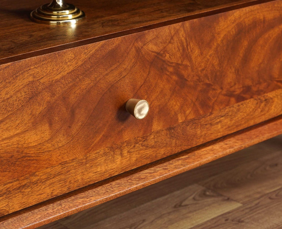 Boston Solid Wood Rattan Cane Tv Cabinet - Tv Cabinet - Furniselan Brown-Finish