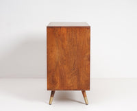 Boston Solid Wood Rattan Cane Two Door Sidebaord Cabinet - Sideboard - Furniselan Brown-Finish