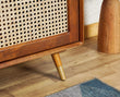 Boston Solid Wood Rattan Cane Two Door Sidebaord with three Drawers - Sideboard - Furniselan Brown-Finish