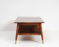 Boston Solid Wood Rattan Cane two Drawer Coffee Table - Coffee Table - Furniselan Brown-Finish