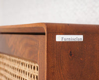 Boston Solid Wood Rattan Cane Wardrobe Furniselan Brown-Finish