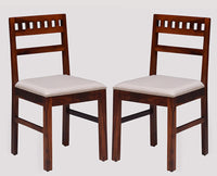 Brazos Sheesham Wood Study Dining Chair Set of Two - Wooden Chairs - Furniselan  -  Maple-Finish