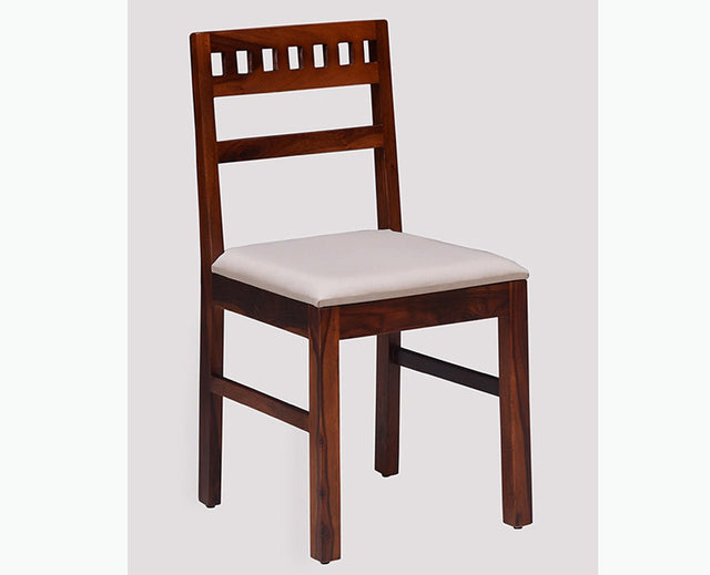 Brazos Sheesham Wood Study Dining Chair Set of Two - Wooden Chairs - Furniselan  -  Maple-Finish