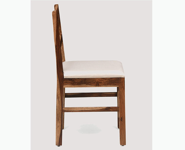 Brazos Sheesham Wood Study Dining Chair Set of Two - Wooden Chairs - Furniselan - Rustic-Teak-Finish