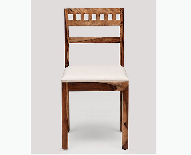 Brazos Sheesham Wood Study Dining Chair Set of Two - Wooden Chairs - Furniselan - Rustic-Teak-Finish