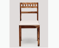 Brazos Sheesham Wood Study Dining Chair Set of Two - Wooden Chairs - Furniselan - Rustic-Teak-Finish