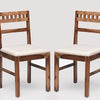 Brazos Sheesham Wood Study Dining Chair Set of Two - Wooden Chairs - Furniselan - Rustic-Teak-Finish