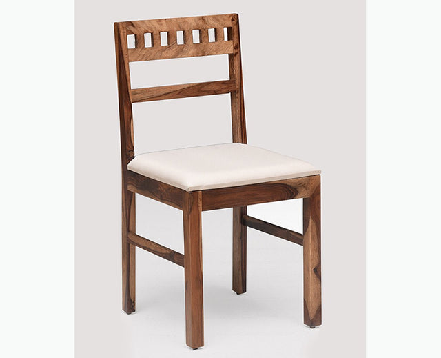 Brazos Sheesham Wood Study Dining Chair Set of Two - Wooden Chairs - Furniselan - Rustic-Teak-Finish