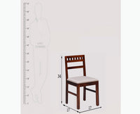 Brazos Sheesham Wood Study Dining Chair Set of Two - Wooden Chairs - Furniselan  -  Maple-Finish