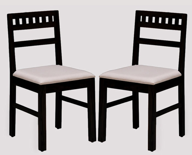 Brazos Sheesham Wood Study Dining Chair Set of Two -  Wooden Chairs - Furniselan - Walnut-Finish