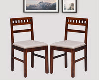 Brazos Sheesham Wood Study Dining Chair Set of Two - Wooden Chairs - Furniselan  -  Maple-Finish