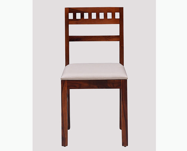 Brazos Sheesham Wood Study Dining Chair Set of Two - Wooden Chairs - Furniselan  -  Maple-Finish