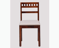 Brazos Sheesham Wood Study Dining Chair Set of Two - Wooden Chairs - Furniselan  -  Maple-Finish