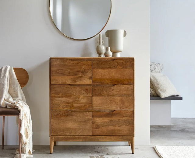 Bressels Solid Wood Chest of Drawer Storage Furniselan - Natural-Oak-Finish
