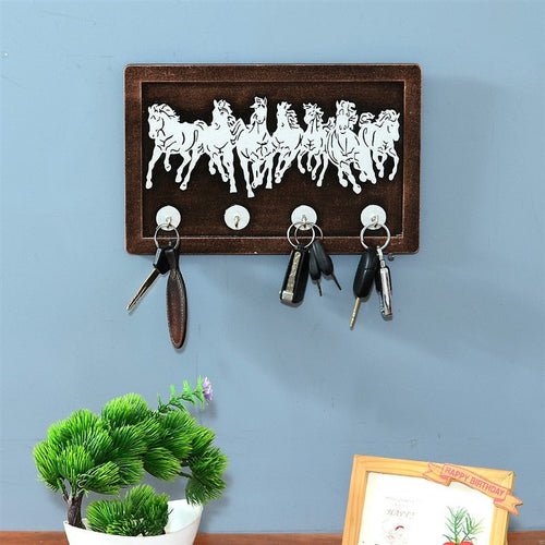 Brown MDF Horse Decorative Key Holder Furniselan