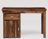Cabinda Solid Wood Writing Study Table, Study Laptop Desk with Drawer - Study Table - Furniselan - Teak-Finish