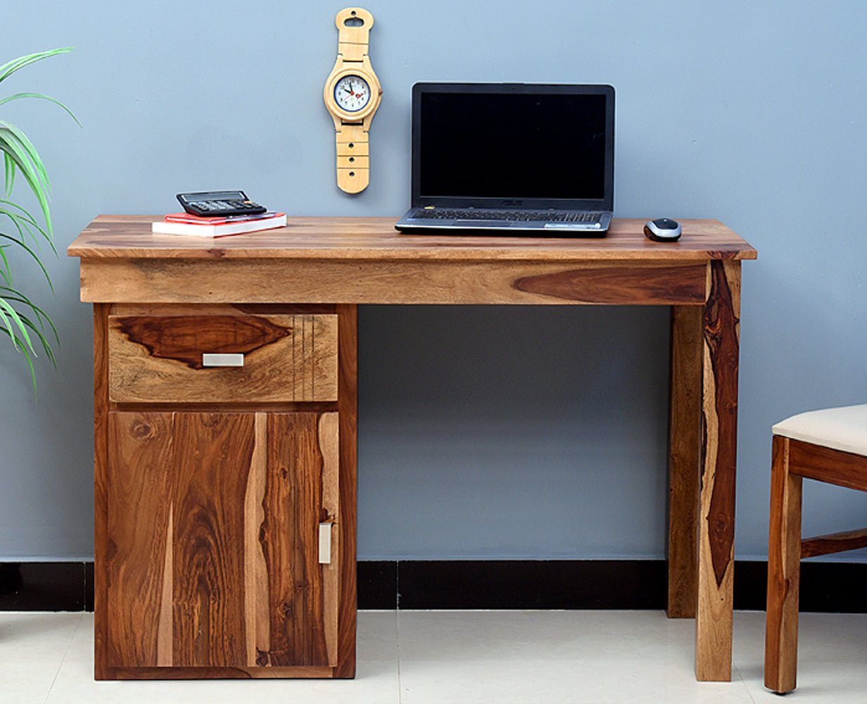 Buy Solid Wood Writing Study Table, Study Laptop Desk with Drawer ...