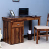 Cabinda Solid Wood Writing Study Table, Study Laptop Desk with Drawer & Door including Chair - Study Table - Furniselan -  Teak-Finish