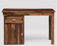 Cabinda Solid Wood Writing Study Table, Study Laptop Desk with Drawer & Door including Chair - Study Table - Furniselan -  Teak-Finish