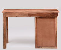 Cabinda Solid Wood Writing Study Table, Study Laptop Desk with Drawer & Door including Chair - Study Table - Furniselan - Rustic-Teak-Finish
