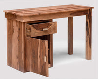 Cabinda Solid Wood Writing Study Table, Study Laptop Desk with Drawer & Door including Chair - Study Table - Furniselan - Rustic-Teak-Finish