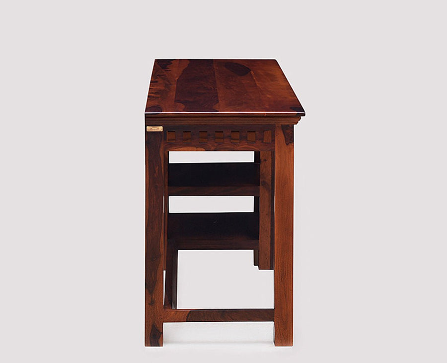 Cairo Solid Wood Writing Study Table, Study Laptop Desk with Drawer including Chair - Study Table - Furniselan - Maple-Finish