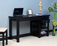 Cairo Solid Wood Writing Study Table, Study Laptop Desk with Drawer including Chair - Study Table - Furniselan - Walnut-Finish