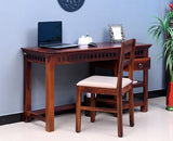Cairo Solid Wood Writing Study Table, Study Laptop Desk with Drawer including Chair - Study Table - Furniselan - Maple-Finish