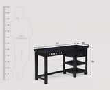 Cairo Solid Wood Writing Study Table, Study Laptop Desk with Drawer including Chair - Study Table - Furniselan - Walnut-Finish