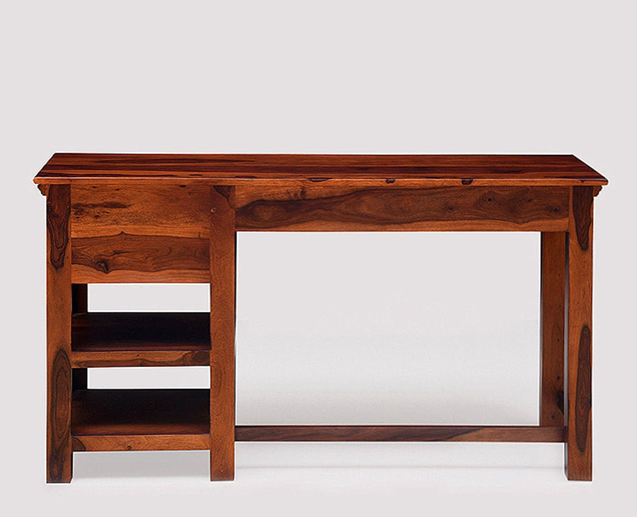 Cairo Solid Wood Writing Study Table, Study Laptop Desk with Drawer including Chair - Study Table - Furniselan - Maple-Finish
