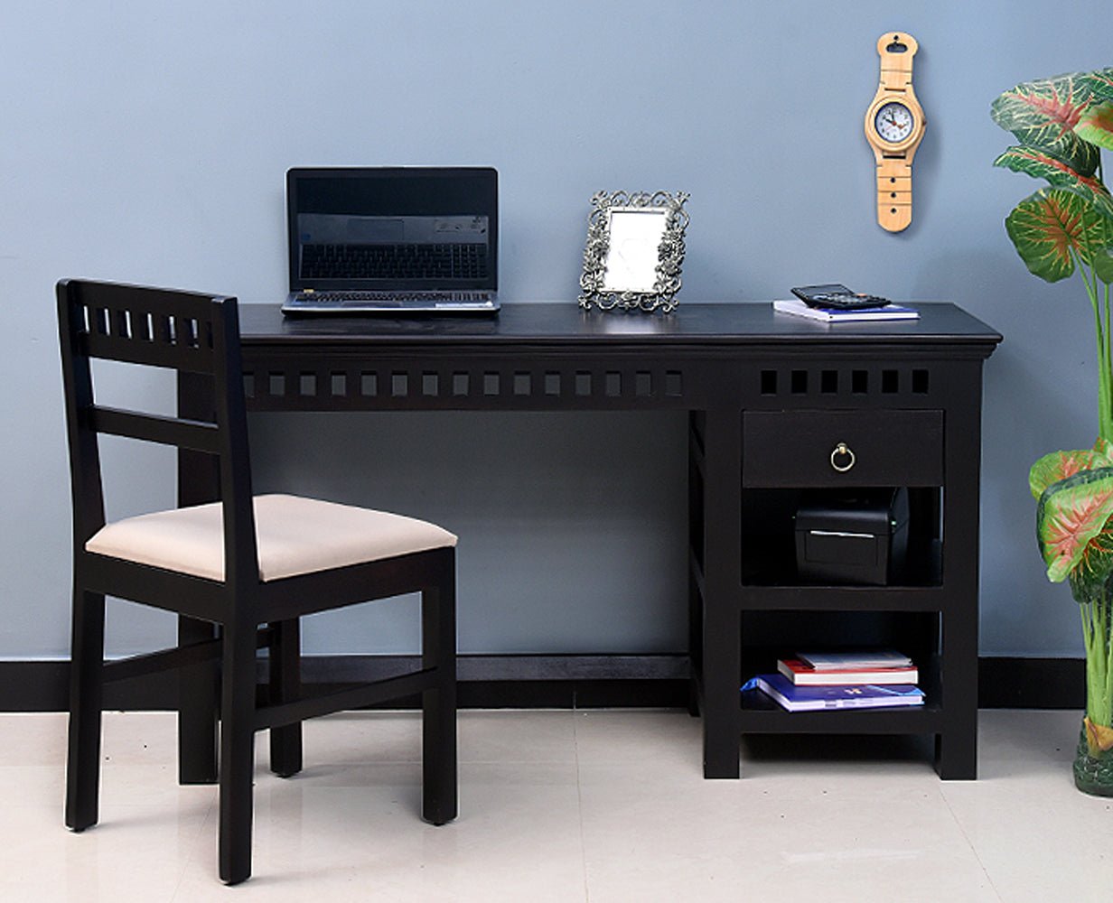 Buy Online Solid Wood Writing Study Table, Study Laptop Desk with ...