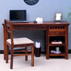 Cairo Solid Wood Writing Study Table, Study Laptop Desk with Drawer including Chair - Study Table - Furniselan - Maple-Finish