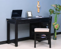 Cairo Solid Wood Writing Study Table, Study Laptop Desk with Drawer including Chair - Study Table - Furniselan - Walnut-Finish