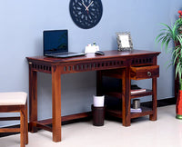 Cairo Solid Wood Writing Study Table, Study Laptop Desk with Drawer including Chair - Study Table - Furniselan - Maple-Finish