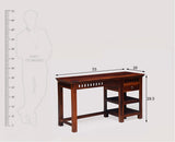 Cairo Solid Wood Writing Study Table, Study Laptop Desk with Drawer including Chair - Study Table - Furniselan - Maple-Finish