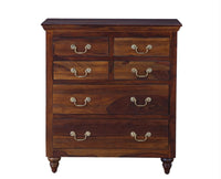 Calgary Solid Wood 6 Drawers Chest Of Drawer - Bedside Table - Furniselan - Kapasi-Brown-Finish